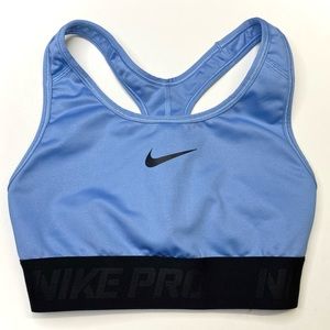 Nike pro sports bra blue small